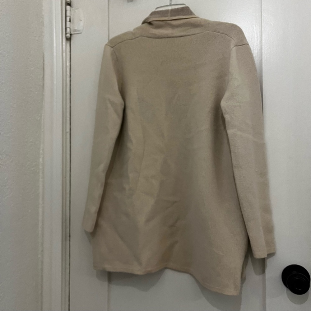 Ann Taylor Women's Two-Tone Long Open Front Sweater with Pockets - Size M - Picture 11 of 13